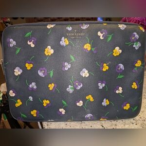 Kate Spade New York Floral Laptop Sleeve Case Navy 15” Padded Zip